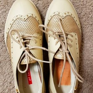Girls Beige Bosi Oxford Shoes